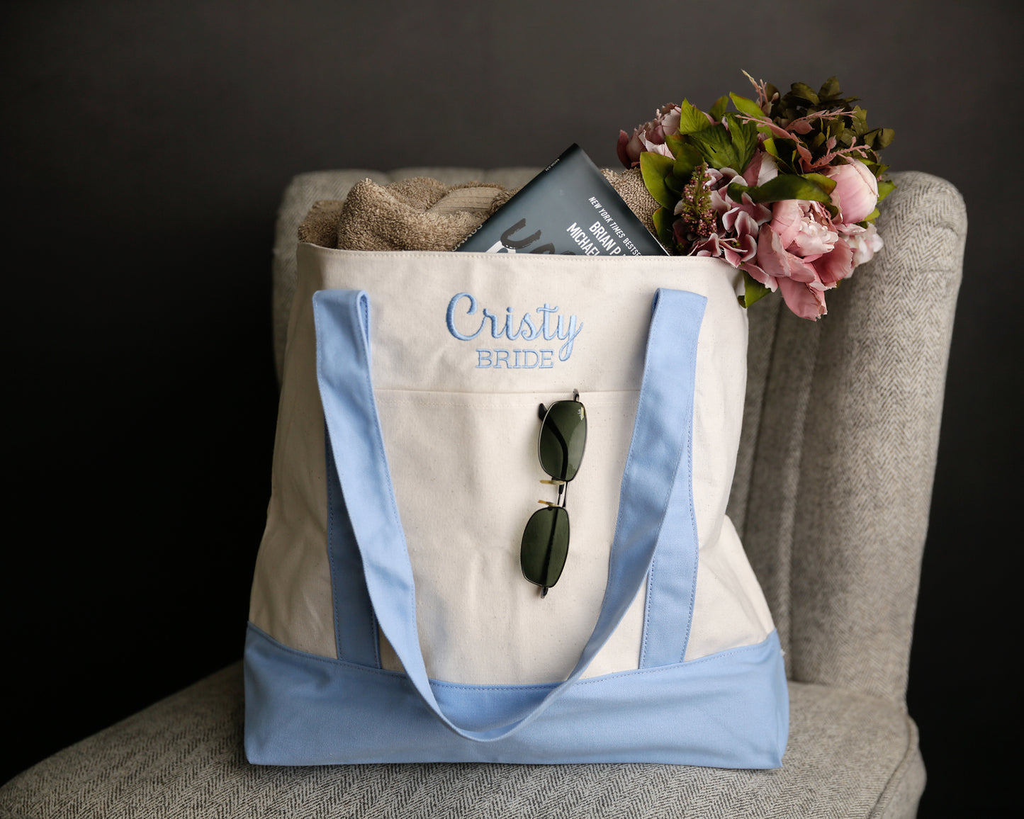 Personalized Embroidered Large Tote Bag