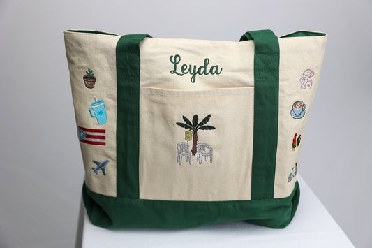 Personalized Embroidered Large Tote Bag