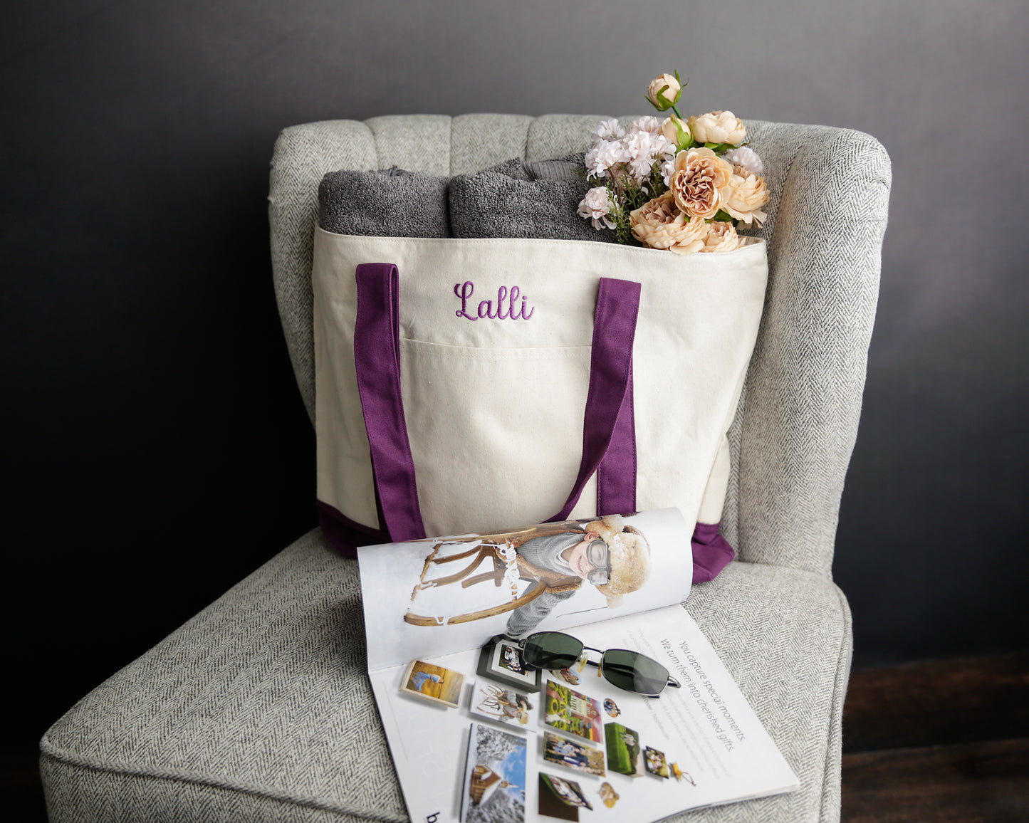 Personalized Embroidered Large Tote Bag